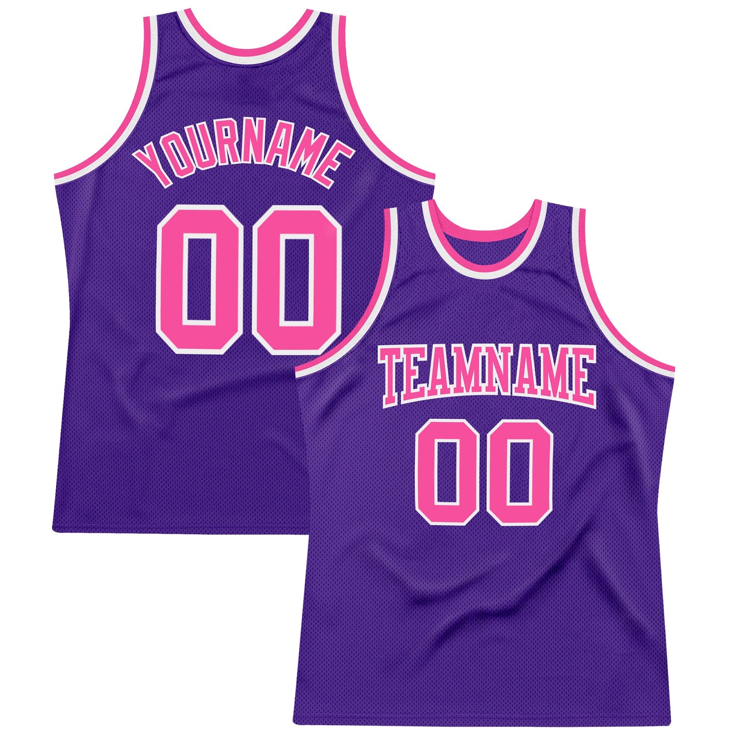 Custom Purple Pink-White Authentic Throwback Basketball Jersey - Sky-Custom