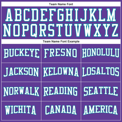 Custom Purple White-Teal Authentic Throwback Basketball Jersey - Sky-Custom