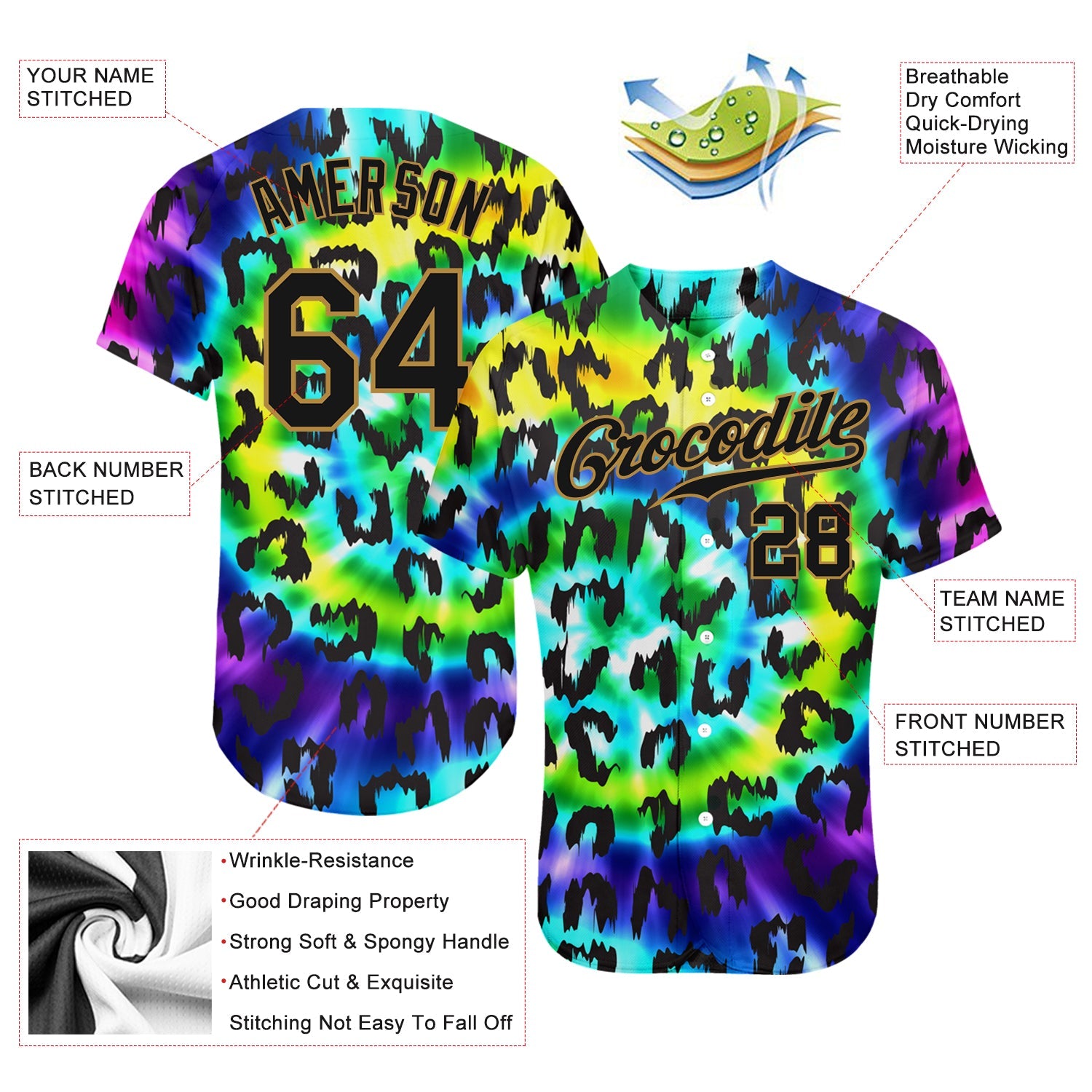 Custom Purple Black-Old Gold 3D Pattern Design Leopard Authentic Baseball Jersey - Sky-Custom