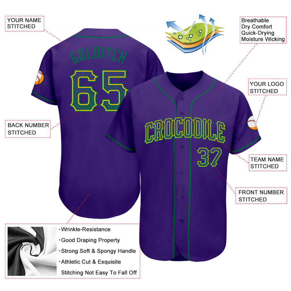 Custom Purple Kelly Green-Gold Authentic Drift Fashion Baseball Jersey - Sky-Custom