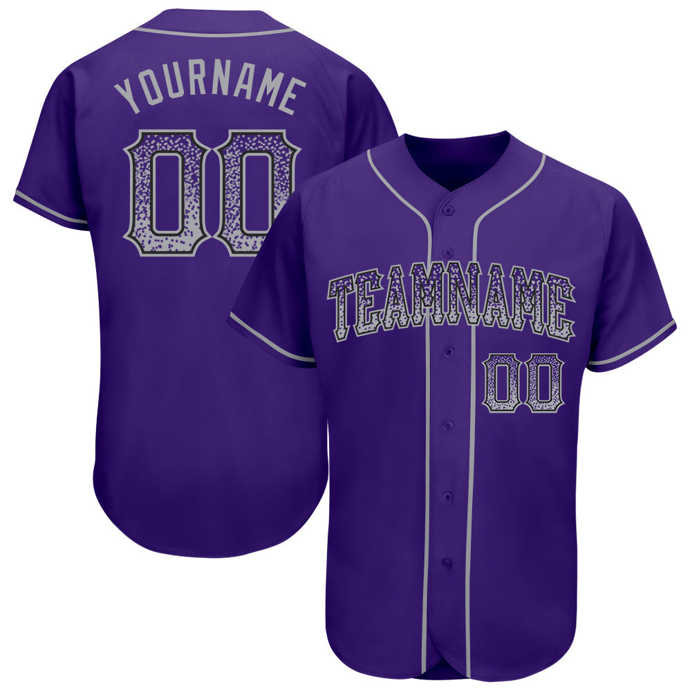 Custom Purple Gray-Black Authentic Drift Fashion Baseball Jersey - Sky-Custom