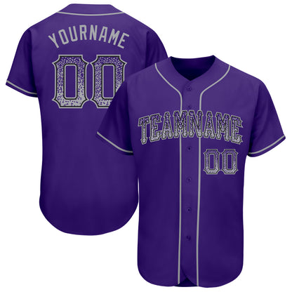 Custom Purple Gray-Black Authentic Drift Fashion Baseball Jersey - Sky-Custom