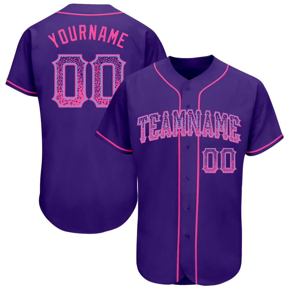 Custom Purple Pink-Light Blue Authentic Drift Fashion Baseball Jersey - Sky-Custom