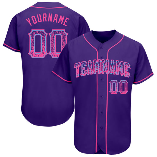 Custom Purple Pink-Light Blue Authentic Drift Fashion Baseball Jersey - Sky-Custom