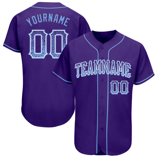 Custom Purple Light Blue-White Authentic Drift Fashion Baseball Jersey - Sky-Custom