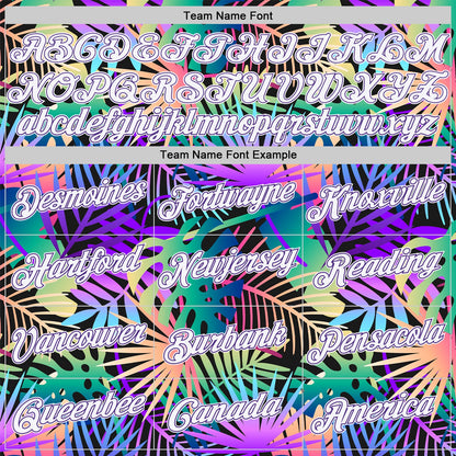 Custom Purple White-Purple 3D Pattern Tropical Hawaii Plants Authentic Basketball Jersey - Sky-Custom