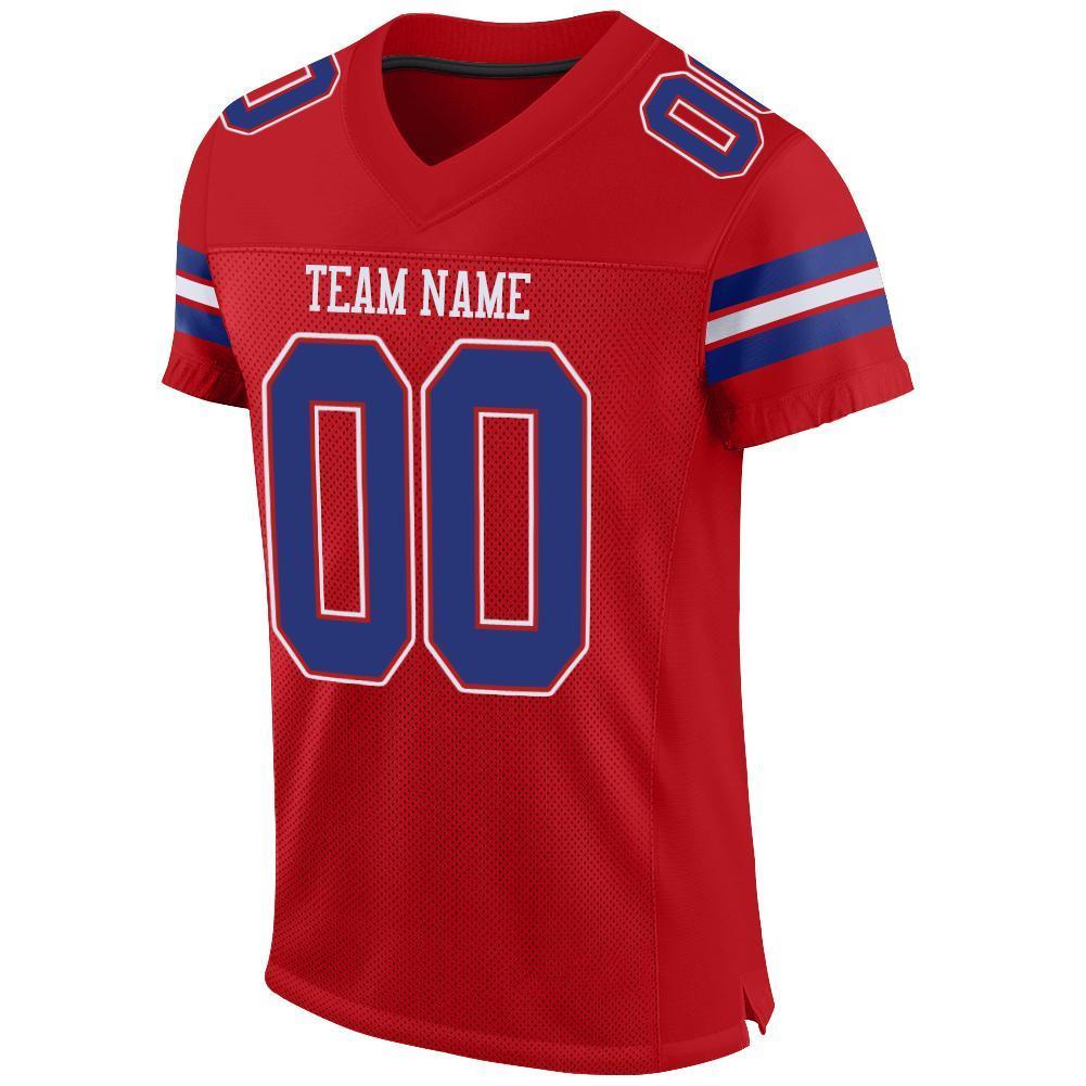 Custom Red Royal-White Mesh Authentic Football Jersey - Sky-Custom