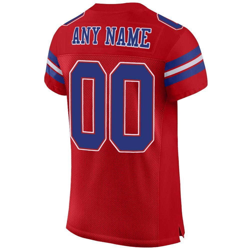Custom Red Royal-White Mesh Authentic Football Jersey - Sky-Custom