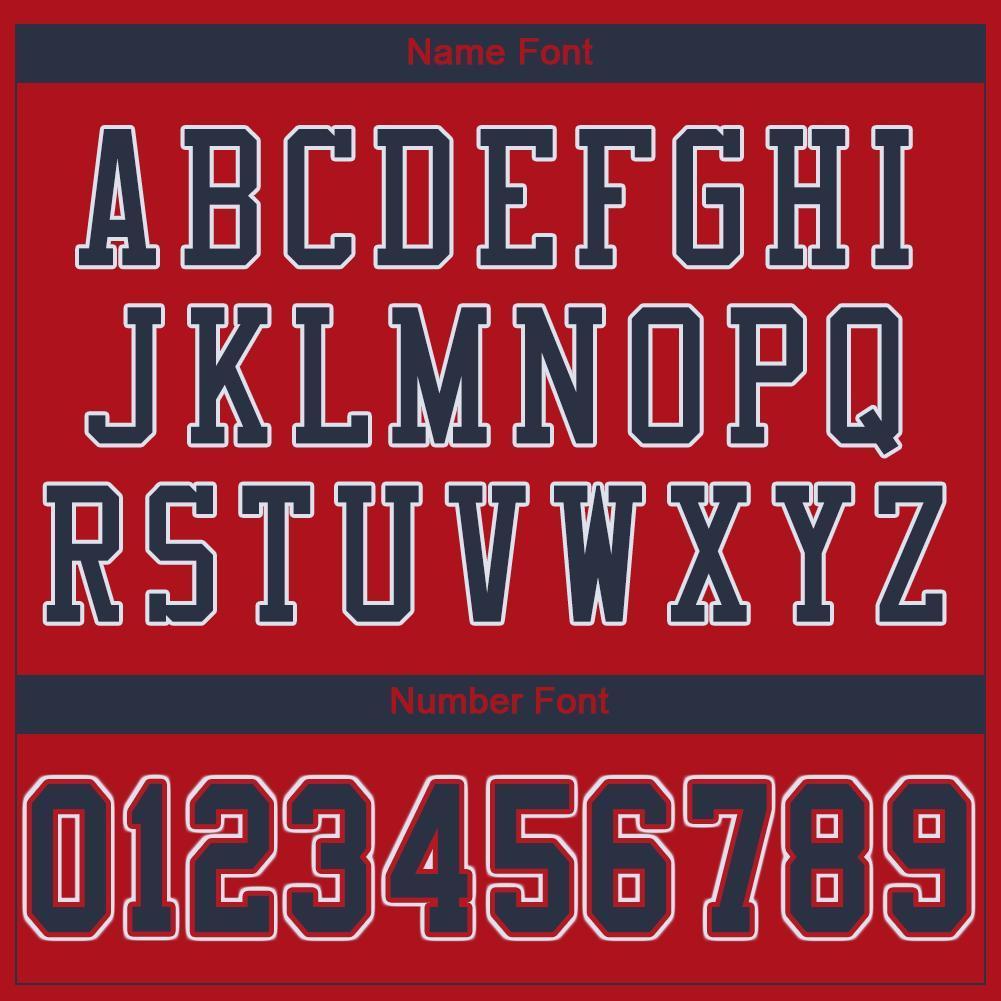 Custom Red Navy-White Mesh Authentic Football Jersey - Sky-Custom