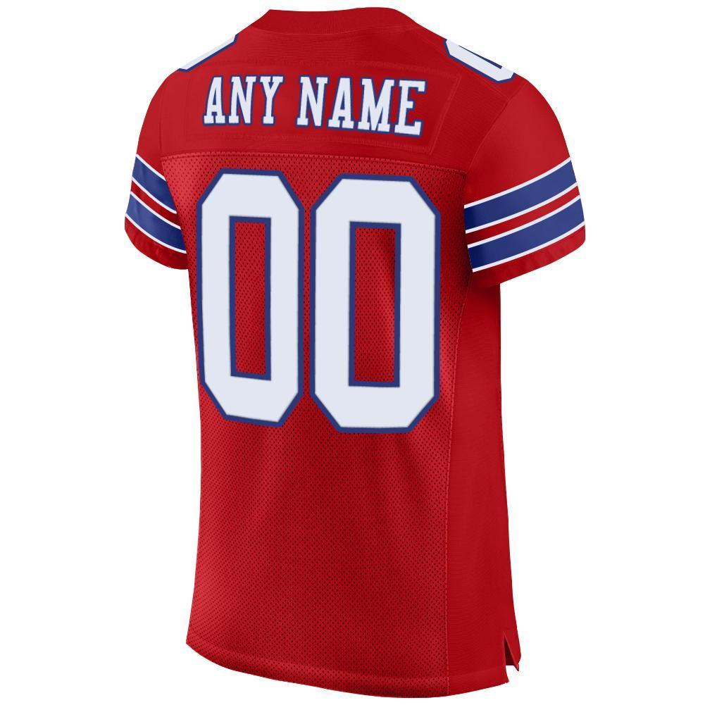 Custom Red White-Royal Mesh Authentic Football Jersey - Sky-Custom