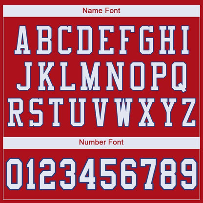 Custom Red White-Royal Mesh Authentic Football Jersey - Sky-Custom