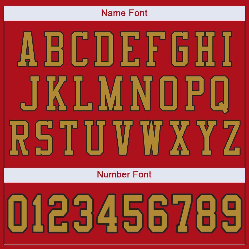 Custom Red Old Gold-Black Mesh Authentic Football Jersey - Sky-Custom