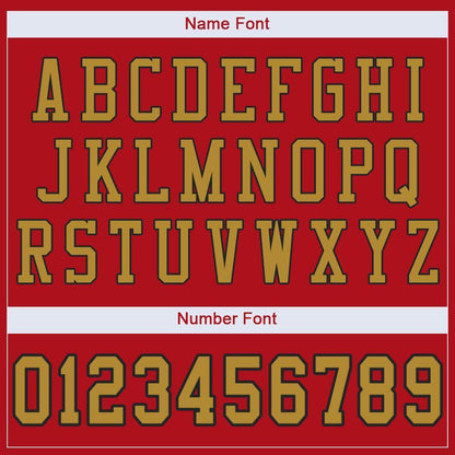 Custom Red Old Gold-Black Mesh Authentic Football Jersey - Sky-Custom