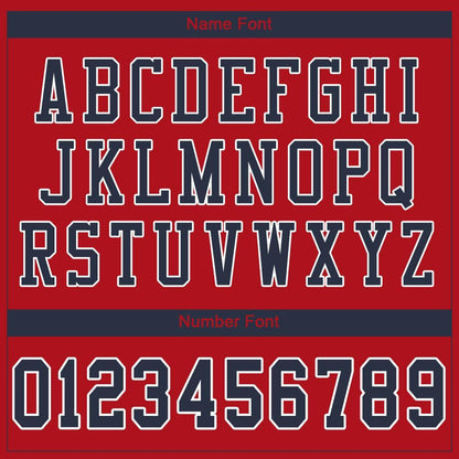 Custom Red Navy-White Mesh Authentic Football Jersey - Sky-Custom
