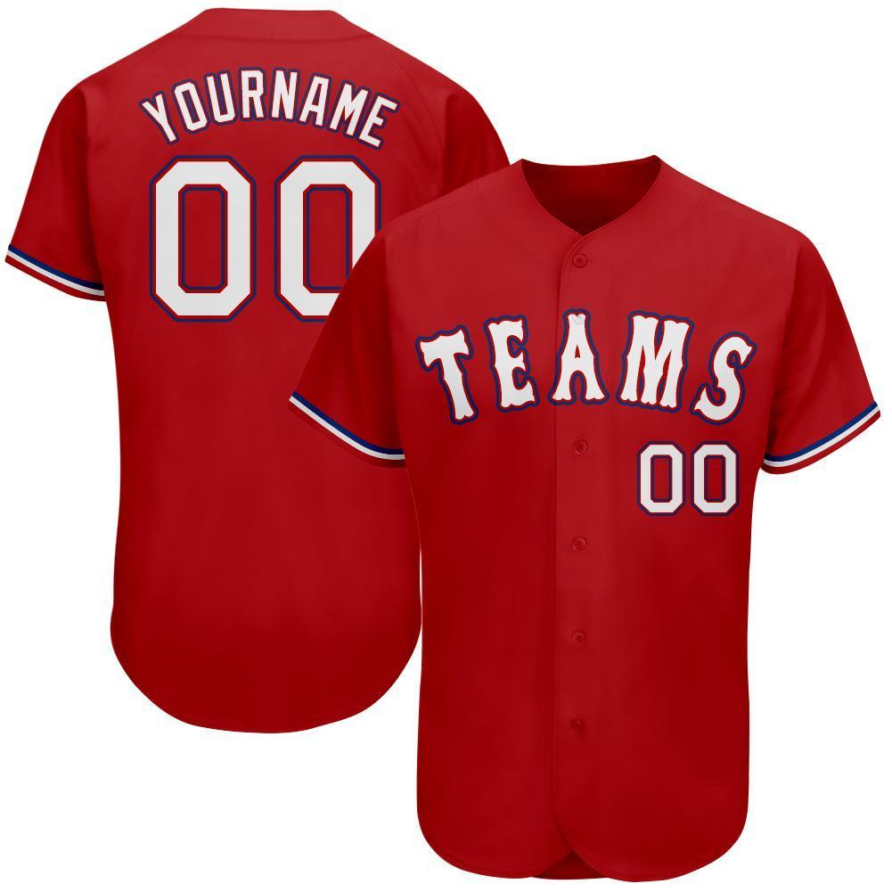 Custom Red White-Royal Authentic Baseball Jersey - Sky-Custom