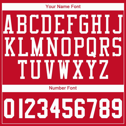 Custom Red White Round Neck Basketball Jersey - Sky-Custom