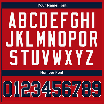 Custom Red Navy-White Authentic Baseball Jersey - Sky-Custom