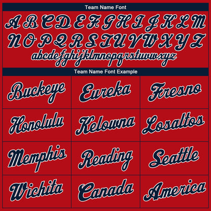 Custom Red Navy-White Authentic Baseball Jersey - Sky-Custom