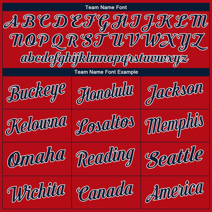 Custom Red Navy-White Authentic Baseball Jersey - Sky-Custom