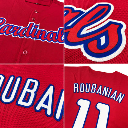 Custom Red White-Royal Authentic Baseball Jersey - Sky-Custom