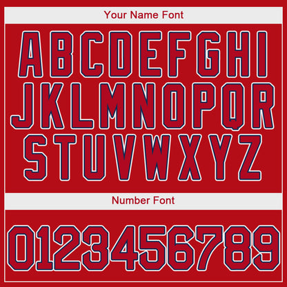 Custom Red Red-Navy Authentic Baseball Jersey - Sky-Custom