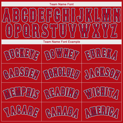Custom Red Red-Navy Authentic Baseball Jersey - Sky-Custom