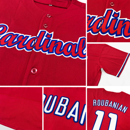 Custom Red Red-Navy Authentic Baseball Jersey - Sky-Custom
