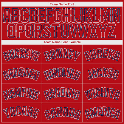Custom Red Red-Navy Authentic Baseball Jersey - Sky-Custom