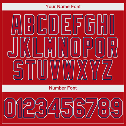 Custom Red Red-Navy Authentic Baseball Jersey - Sky-Custom
