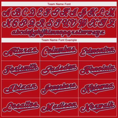 Custom Red Red-Navy Authentic Baseball Jersey - Sky-Custom