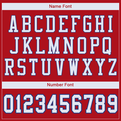 Custom Red White-Royal Mesh Authentic Football Jersey - Sky-Custom