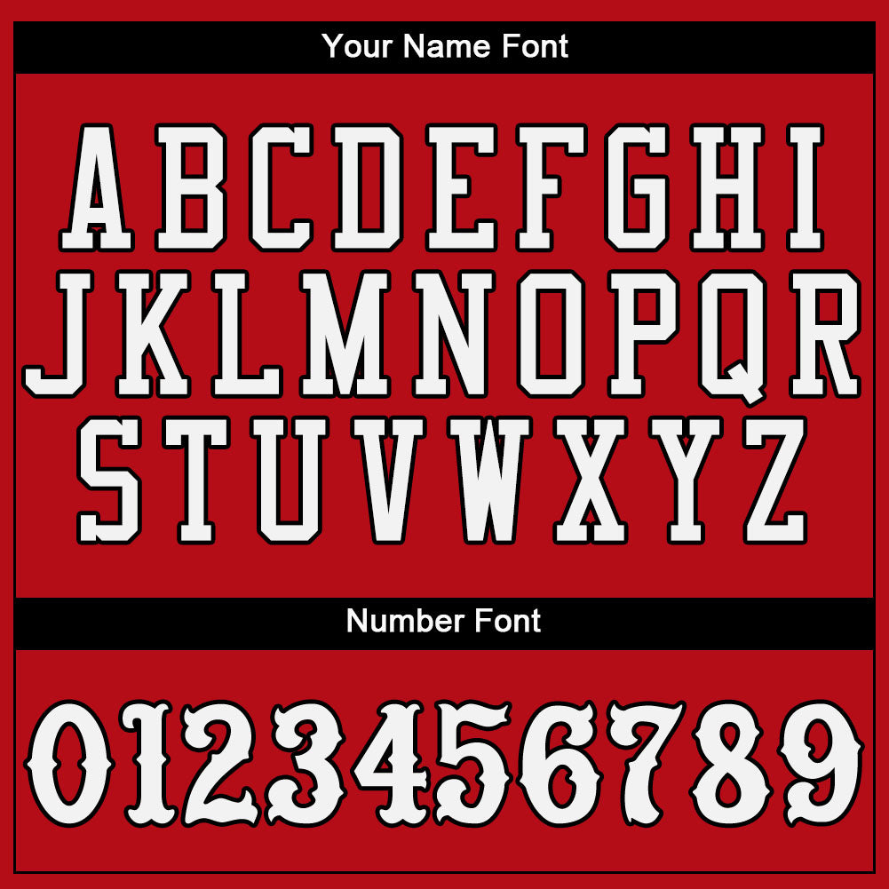 Custom Red White-Black Authentic Baseball Jersey - Sky-Custom