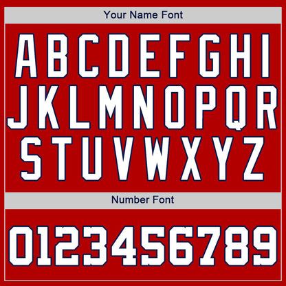 Custom Red White-Navy Authentic Baseball Jersey - Sky-Custom