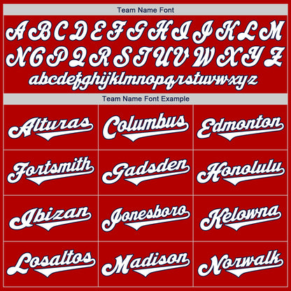 Custom Red White-Navy Authentic Baseball Jersey - Sky-Custom