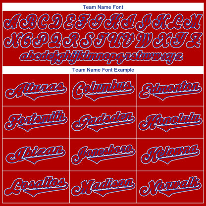 Custom Red White-Royal Authentic Baseball Jersey - Sky-Custom