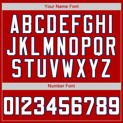 Custom Red White-Navy Authentic Baseball Jersey - Sky-Custom