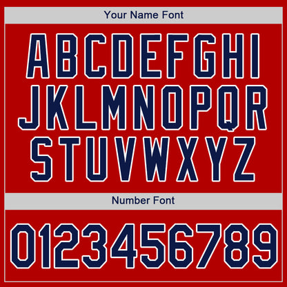 Custom Red Navy-White Authentic Baseball Jersey - Sky-Custom