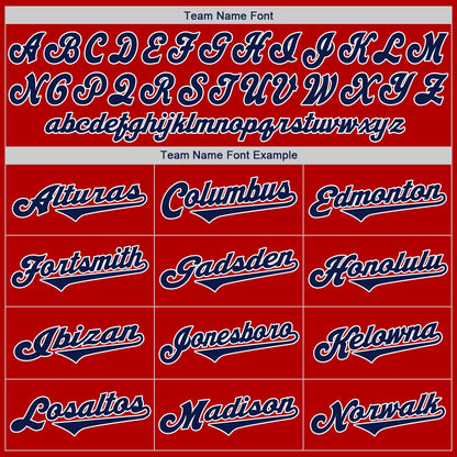 Custom Red Navy-White Authentic Baseball Jersey - Sky-Custom