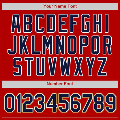 Custom Red Navy-Old Gold Authentic Baseball Jersey - Sky-Custom