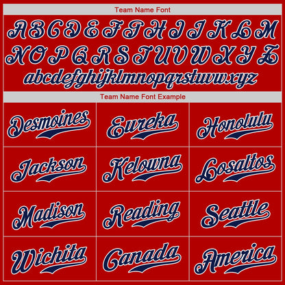 Custom Red Navy-White Authentic Baseball Jersey - Sky-Custom