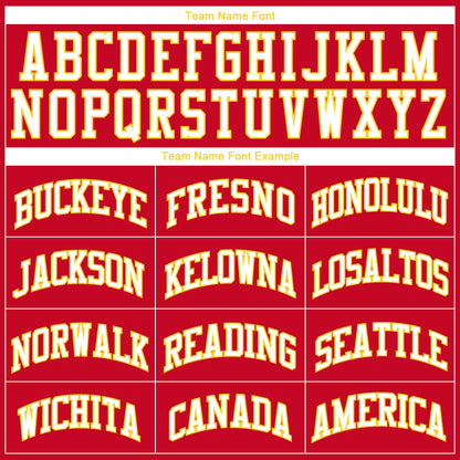 Custom Red White-Gold Round Neck Rib-Knit Basketball Jersey - Sky-Custom