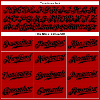 Custom Red Black Authentic Baseball Jersey - Sky-Custom