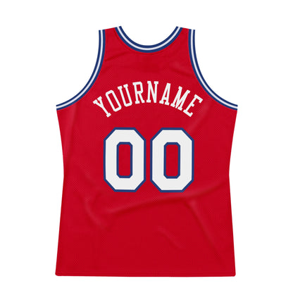 Custom Red White-Royal Authentic Throwback Basketball Jersey - Sky-Custom