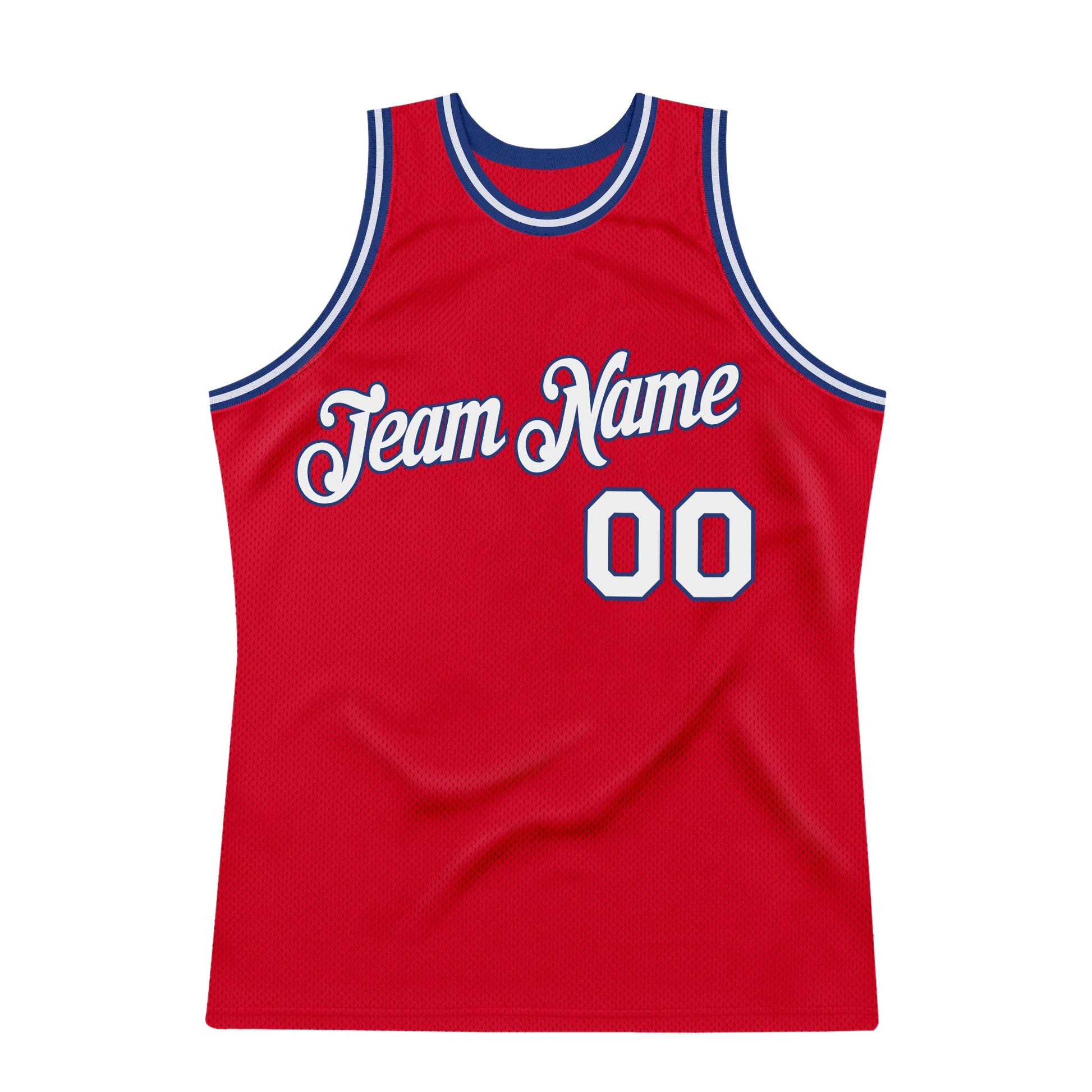 Custom Red White-Royal Authentic Throwback Basketball Jersey - Sky-Custom