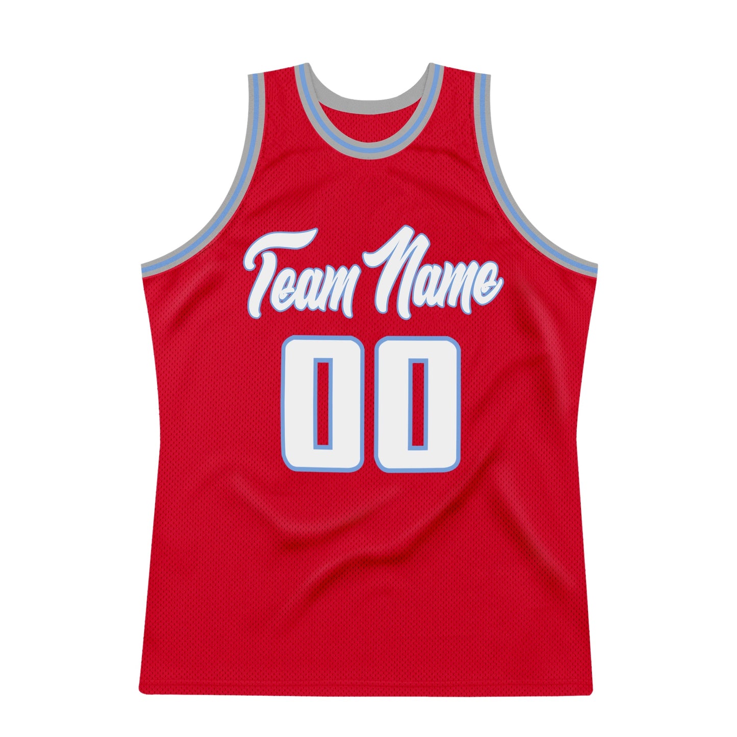 Custom Red White-Light Blue Authentic Throwback Basketball Jersey - Sky-Custom