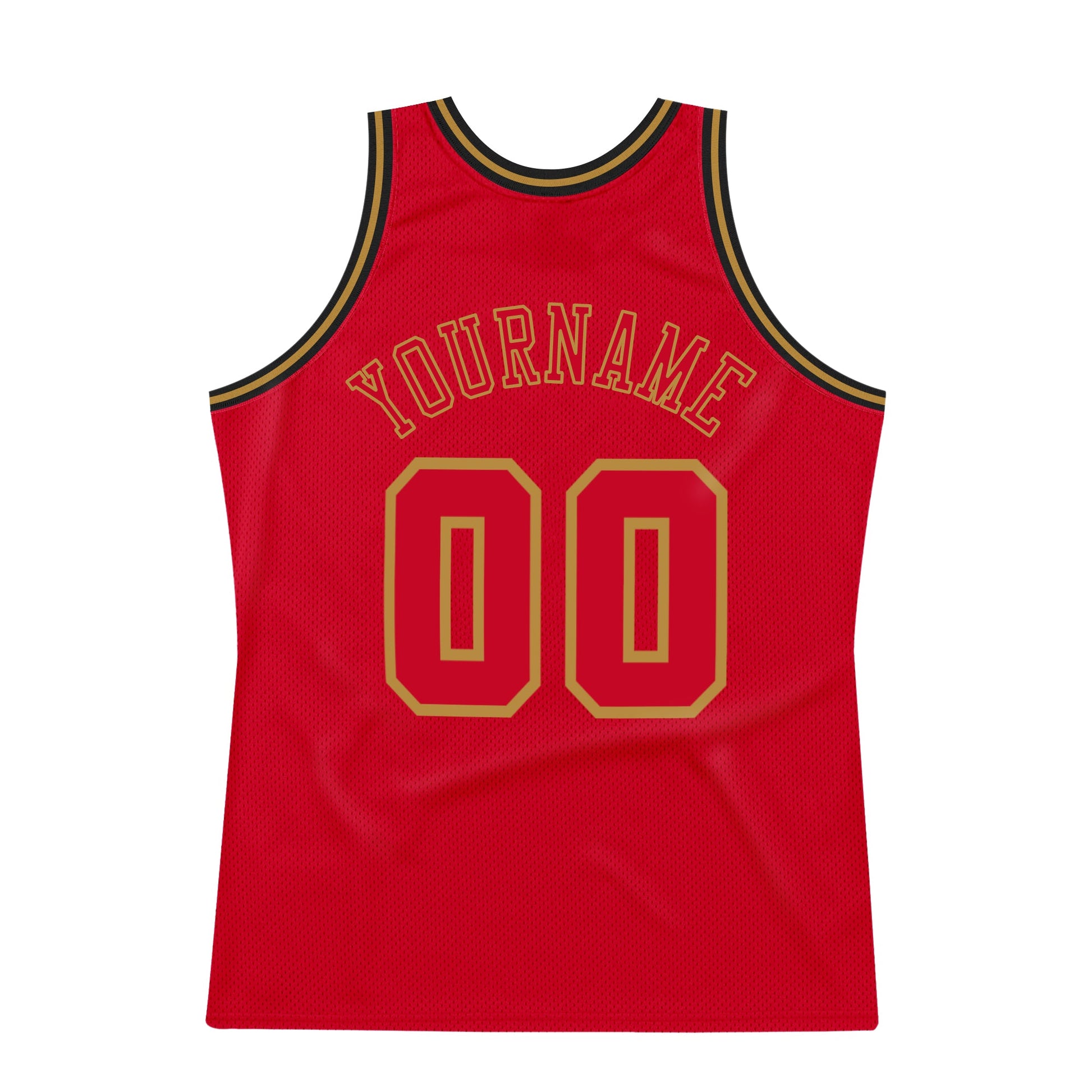 Custom Red Red-Old Gold Authentic Throwback Basketball Jersey - Sky-Custom