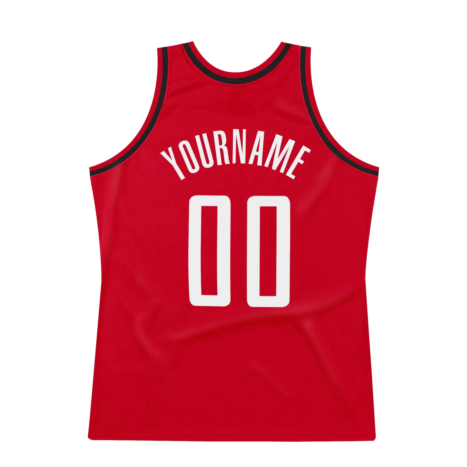 Custom Red White-Black Authentic Throwback Basketball Jersey - Sky-Custom