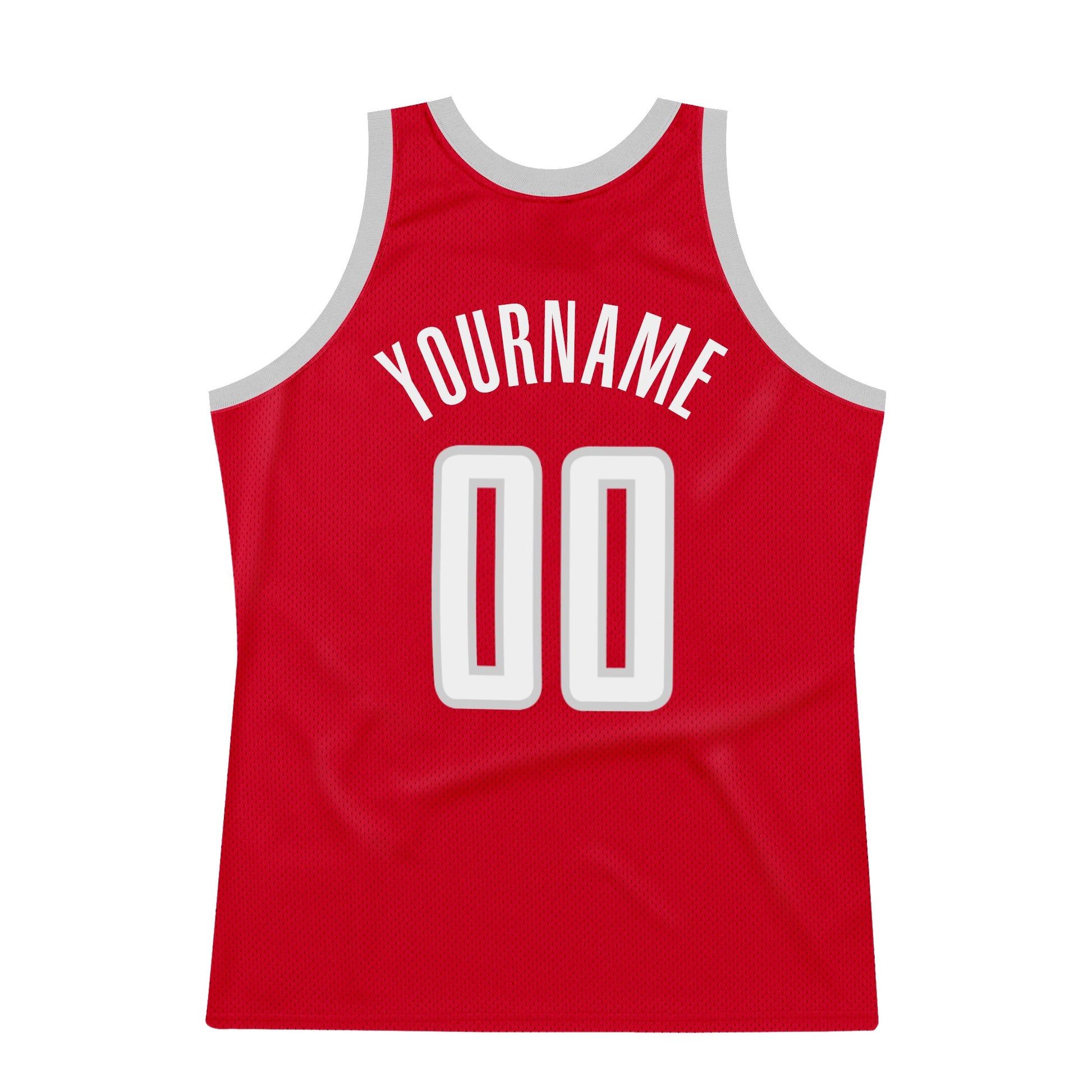 Custom Red White-Gray Authentic Throwback Basketball Jersey - Sky-Custom