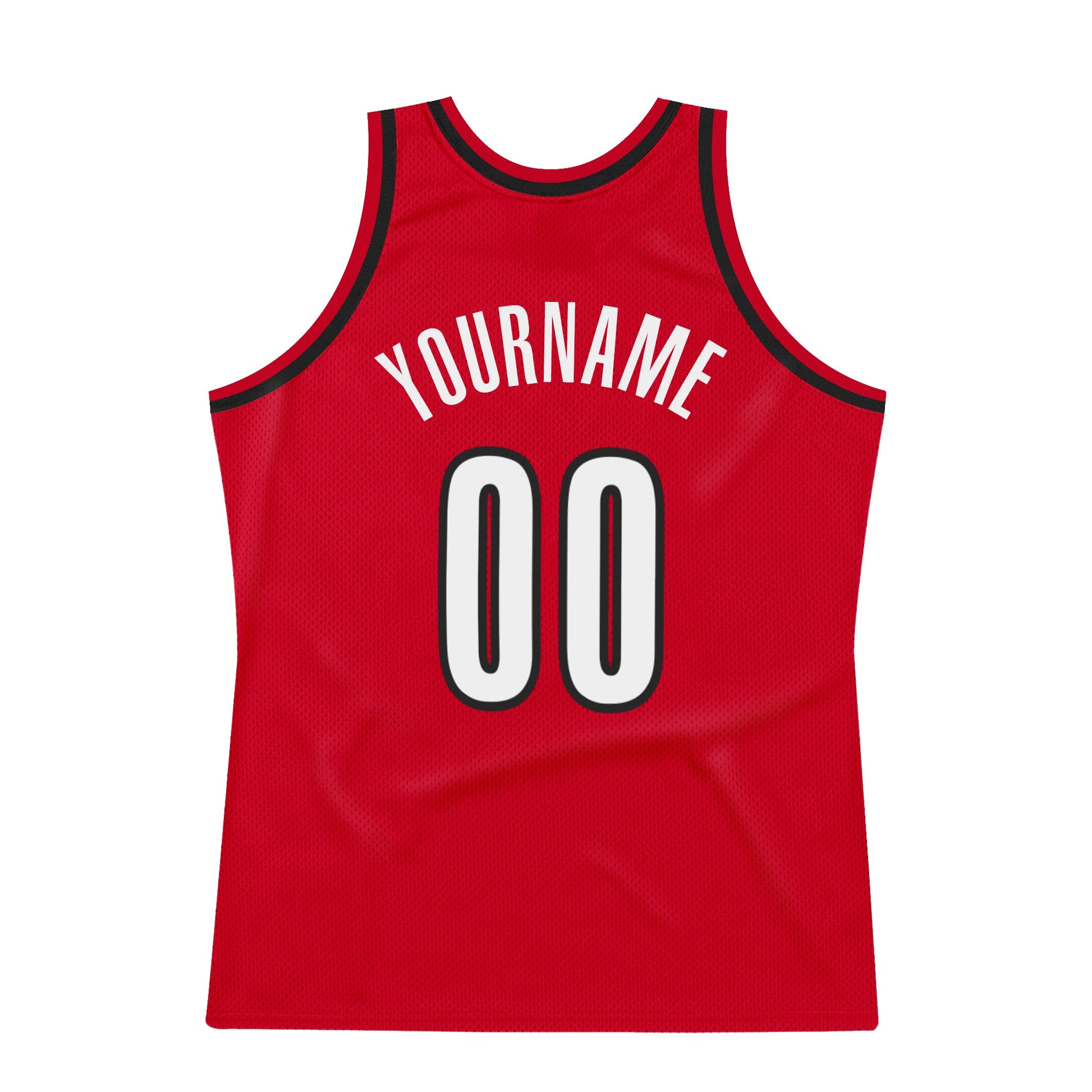 Custom Red White-Black Authentic Throwback Basketball Jersey - Sky-Custom