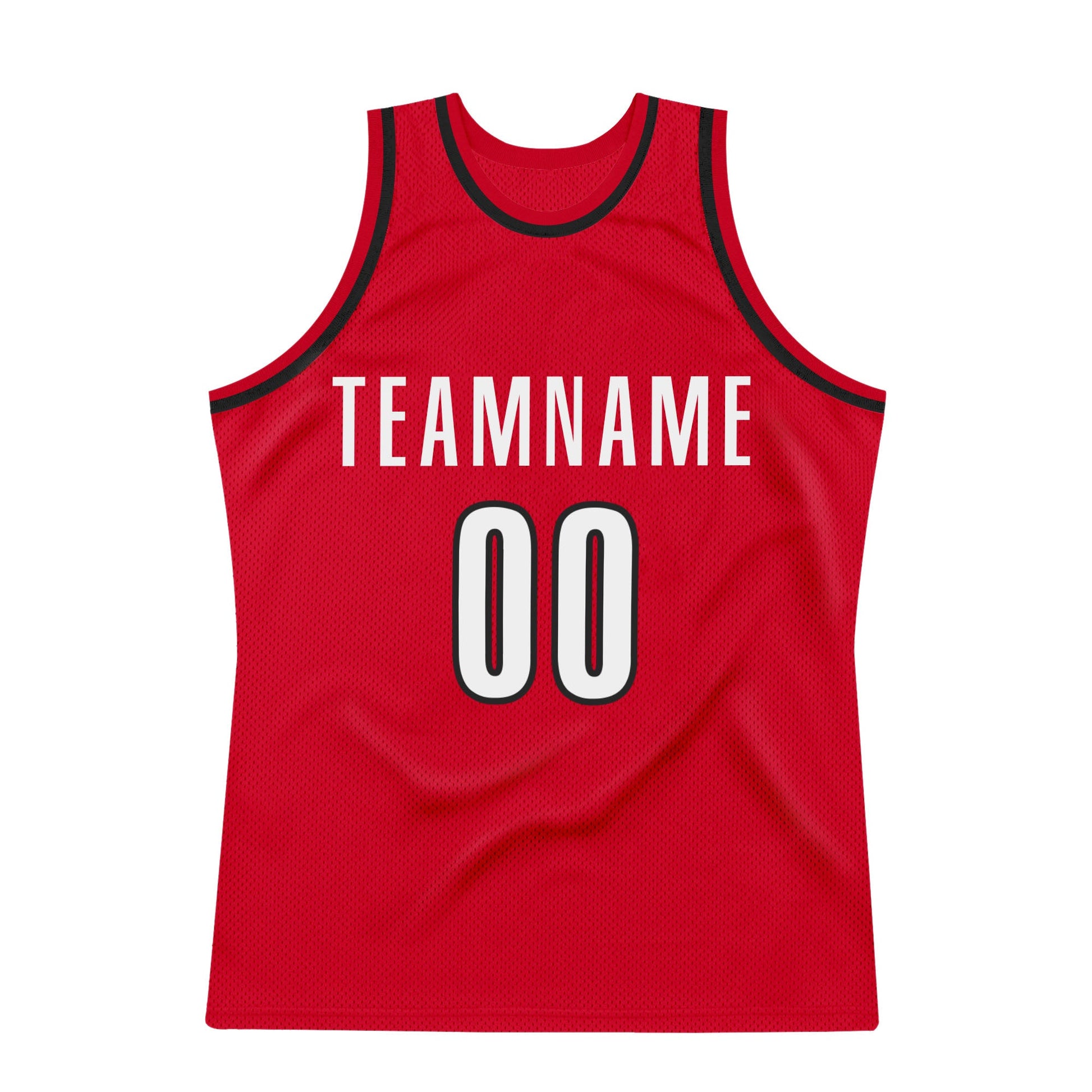 Custom Red White-Black Authentic Throwback Basketball Jersey - Sky-Custom